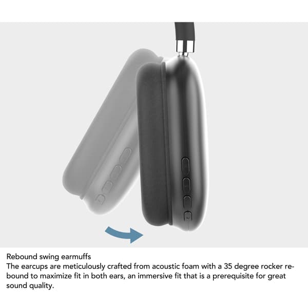 Trådlöst Bluetooth Over-Ear Stereo Headset Vikbart Justerbart med Mikrofon för Resor Kontor Hemmastudier Svart 1 Set