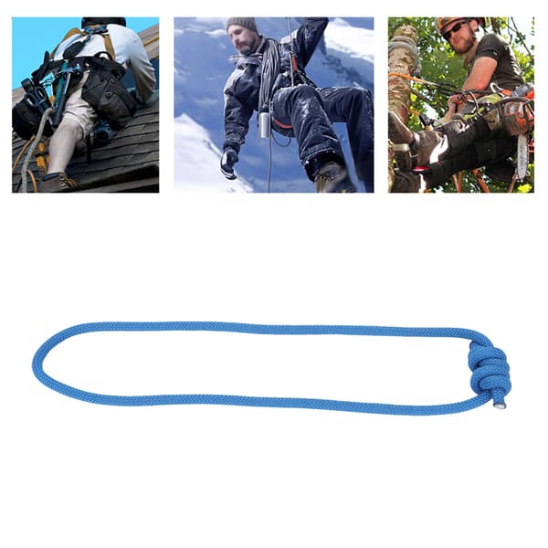 Blå Multifunktionssnor 1,2m x 6mm 12kN Klatrereb til Udendørs Camping & Vandring
