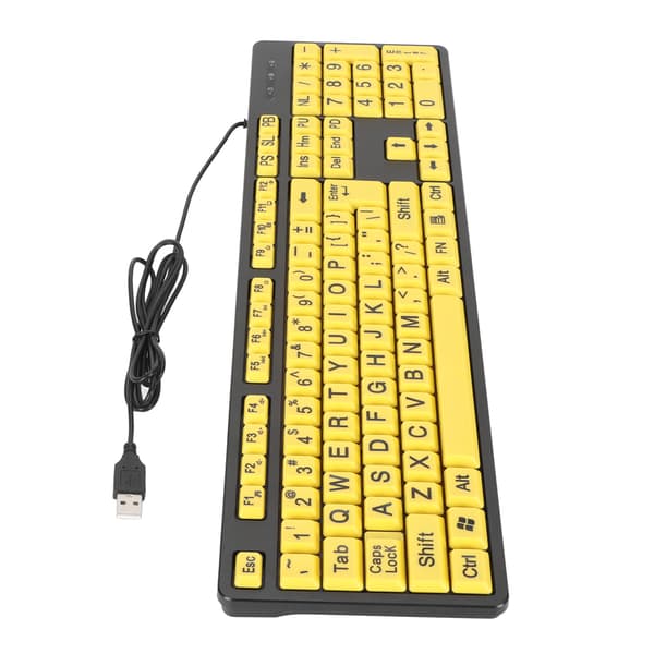 104-tasters stortryk USB-kablet computertastatur til studerende, seniorer, synshandicappede