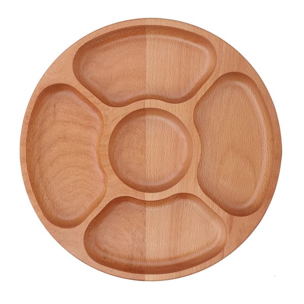 Rund trädelad snackstallrik serveringsbricka dessertfat 30cm
