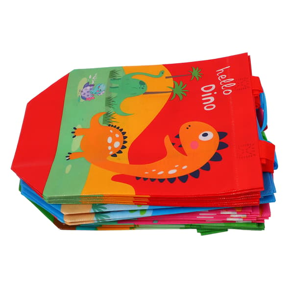 24 stk. søde dinosaur-gaveposer, foldbare nonwoven dinosaur-festposer til fødselsdagsfester og babyshower