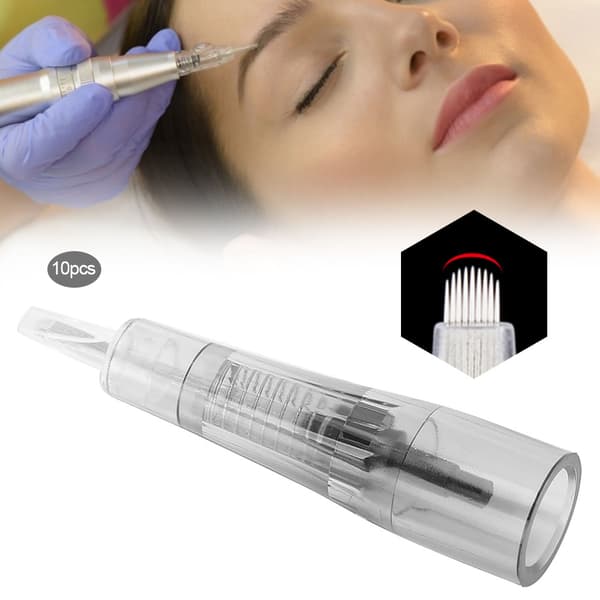 10 stk. U-formede 9-bens Microblading-nåle Øjenbrynstatoveringspatronnål