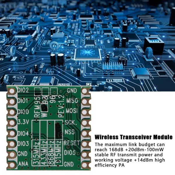 RFM96W 433MHz LoRa trådløs transceivermodul 20dBm SX1276 RF-kort