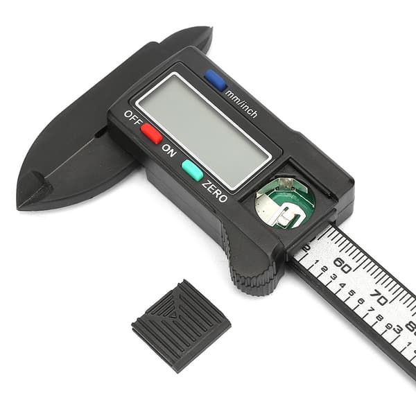 Digital skydelære 100 mm plastisk vernier mikrometer med baggrundsbelyst LCD, intet batteri