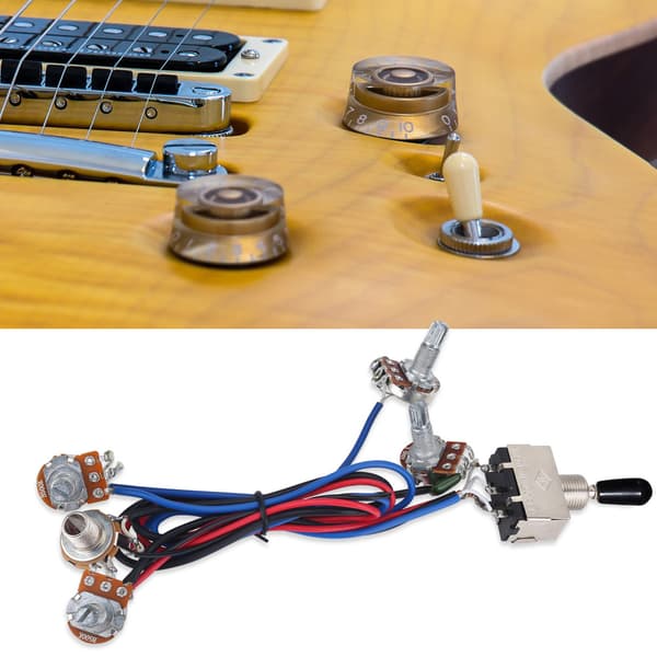 2 volymer 2 ton 1 jack 500K pot 3-vägs switch ledningssats för Les Paul LP-gitarr
