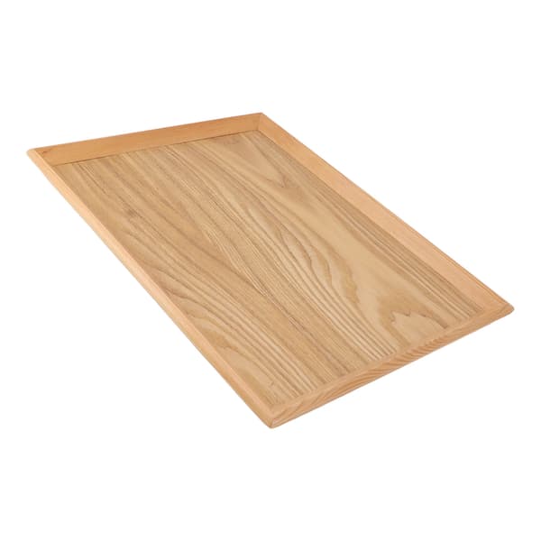 Rektangulär serveringsbricka i trä, multifunktionell fruktfat, utomhus pizzasamling, 36,5x27 cm