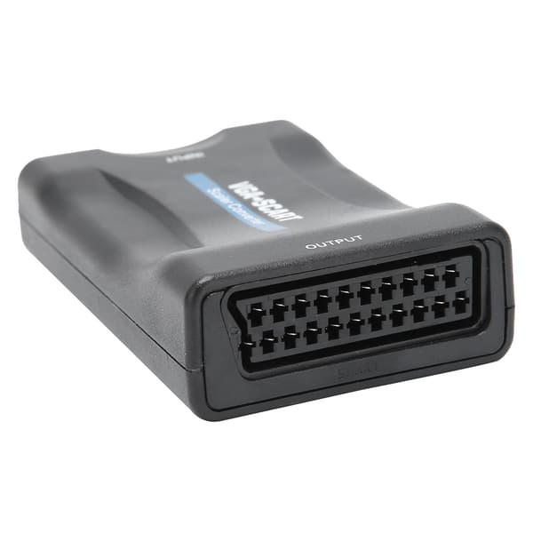 VGA til SCART-konverter HD-videoadapter computertilbehør med IR-fjernbetjening USB-strømkabel sort 1 sæt