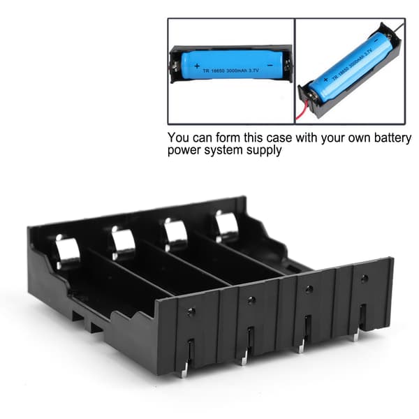 5-pak 18650 Batteriopbevaringskasseholder med hårde stifter, sort, til DIY-strømsystem
