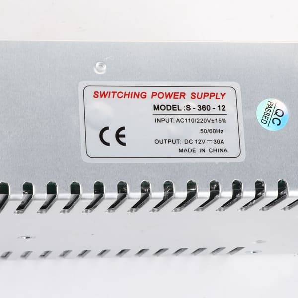 12V 30A Universal Reguleret Switching Strømforsyning, Temp Kontrol, til LED Strip Belysning