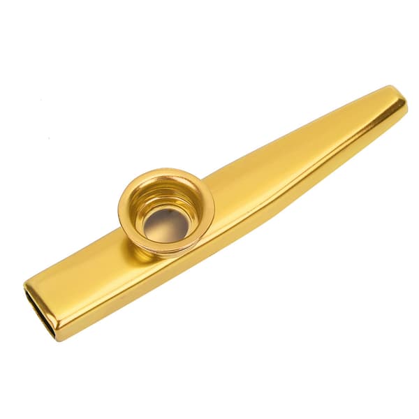 Mini bärbar Kazoo i aluminiumlegering, musikinstrument för ukulele och gitarr (guld)