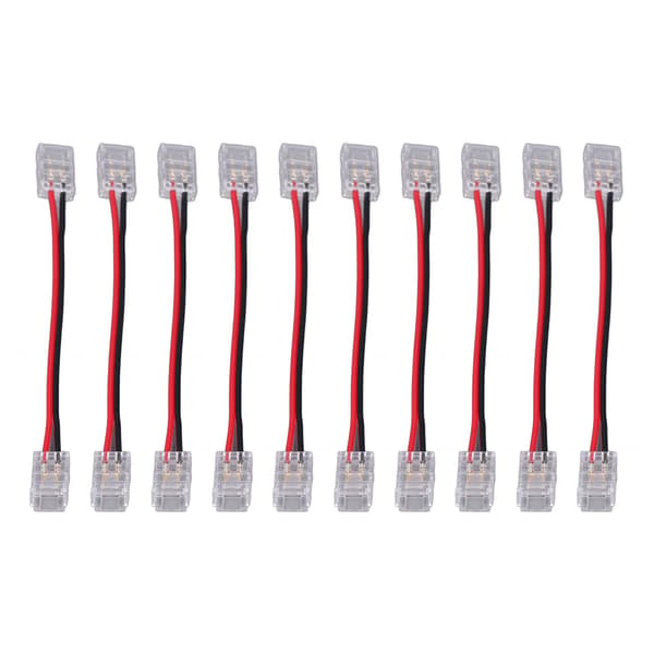 COB Strip Light Connector Dobbelt Hoved 8mm 2 Pin 10-pak