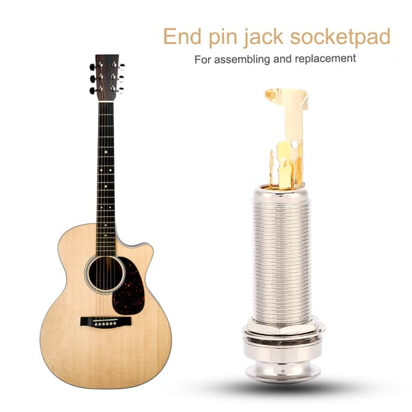 Silver Gold Koppar Stereo Endpin Jack Utgång för Elgitarr Ukulele Pickup