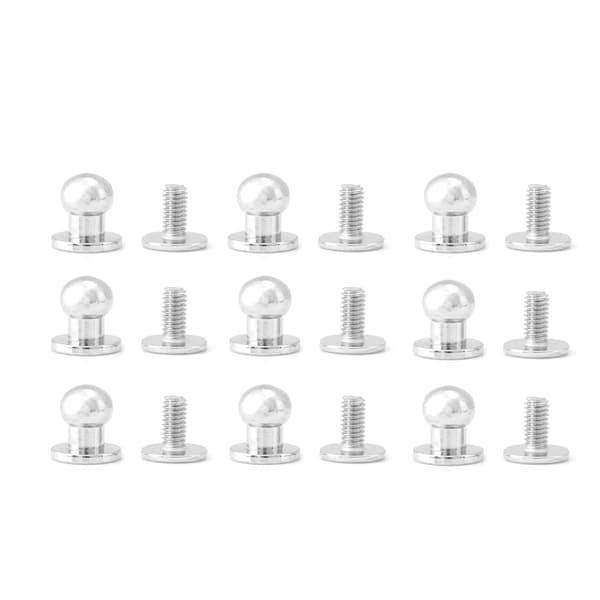 20 st runda solida kopparnitar knappar DIY lädertillbehör (8*6mm silver)