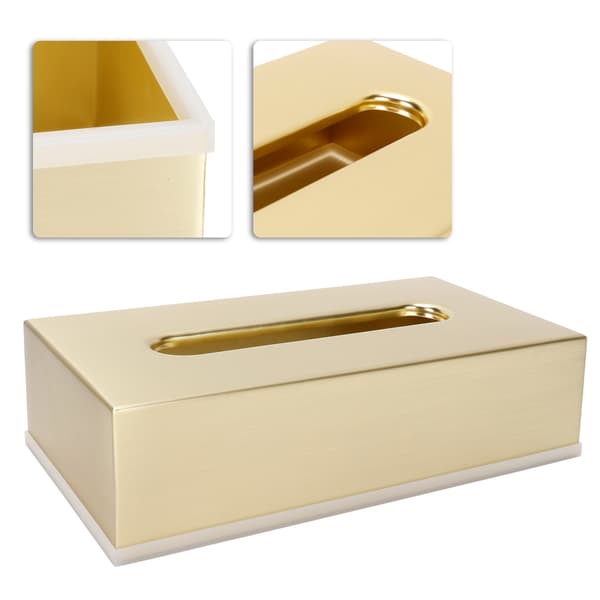 304 Rustfrit Stål Guld Rektangulær Servietholder, Innovativ Papirkasse Serviette Organizer