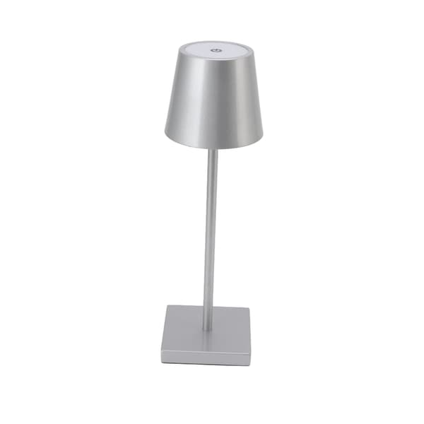 Uppladdningsbar Dimmer Touch LED Skrivbordslampa, Silver, Modern