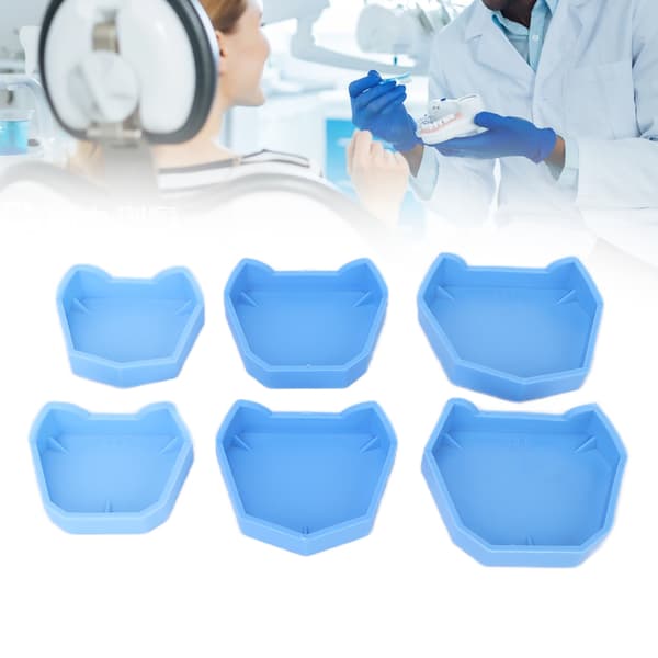 6 stk. Dental Lab Model Base Silikone Dental Lab Former Baseforme Gipsmodel Indlæsning Blå