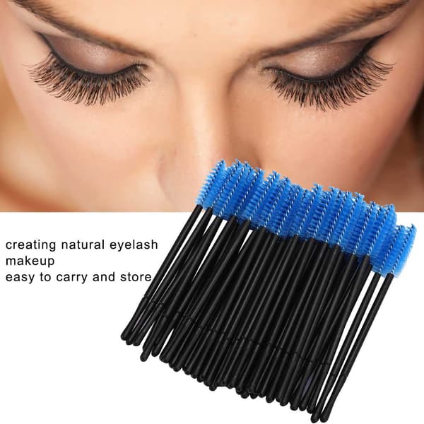 100 stk. engangs øjenvippebørste Mascara Wands Applikator Makeupbørstesæt Blå