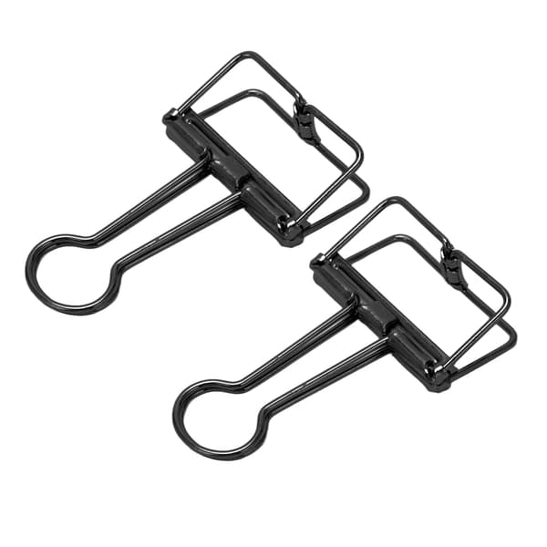 50 stk. hule bindeklemmer af metal til dokumenter, papirer, testrapporter, sort