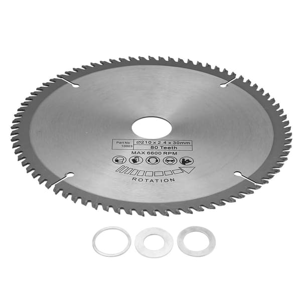 210 mm 80T 30 mm klinge til rundsav, 3 O-ringsforseglinger