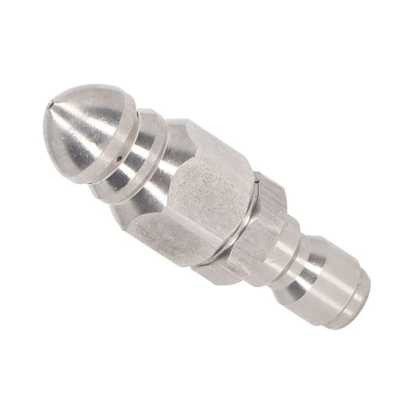 Højtryksrenserdyse 5000PSI, 1/4in NPT Quick Connect, Spids spids i rustfrit stål, 1 front- og 6 baghuller, til rengøring
