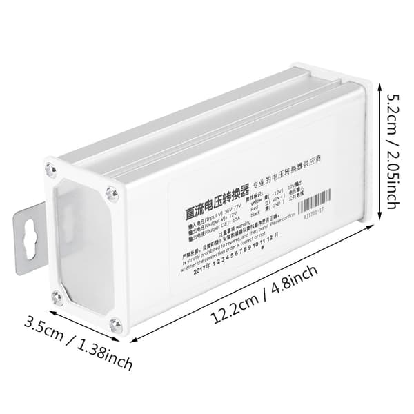 36V-72V DC til 12V 15A 180W Step-Down Konverter til E-Scooter Batteripakke