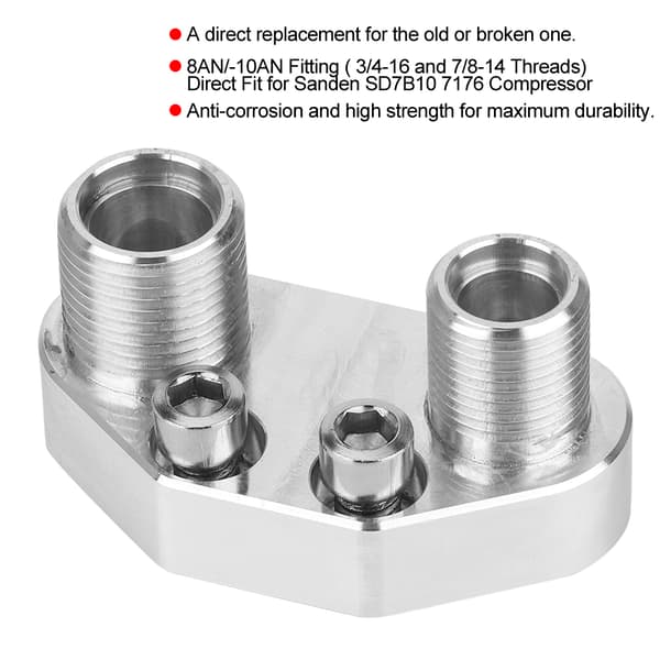 AC Kompressor Adapter Fitting Poleret Finish Passer til Sanden SD7B10 7176