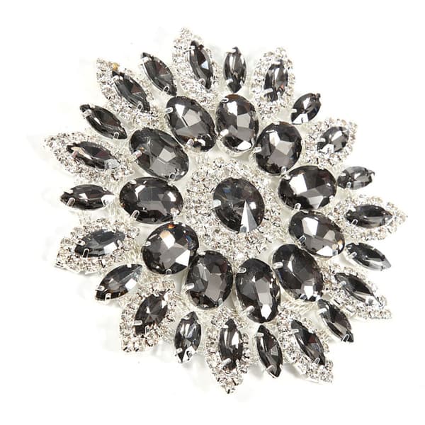 Krystalglas Rhinestones Dekoration DIY Tøj Tilbehør (Transparent Grå Sølv Base)