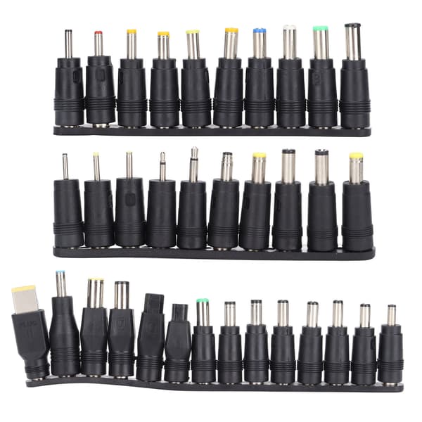 34-pak DC-strømstik 5,5 mm x 2,1 mm Universal bærbar opladerstikadapter Computertilbehør