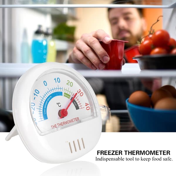 Mekanisk køleskabstermometer med stor urskive (hvid)