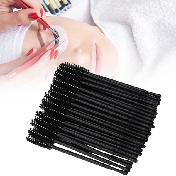 100 st engångs ögonfransborste Mascara Wands Applikator Sminkborstset Svart