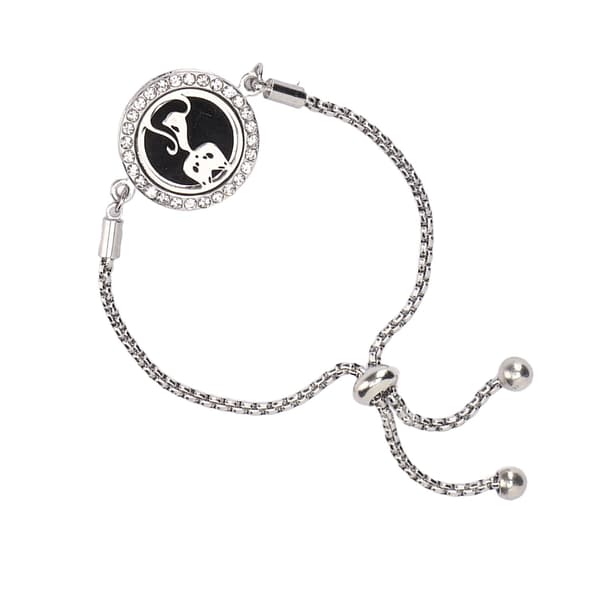 Armbånd til æteriske olier i rustfrit stål Aromaterapi Locket Justerbart armbånd til kvinder og piger