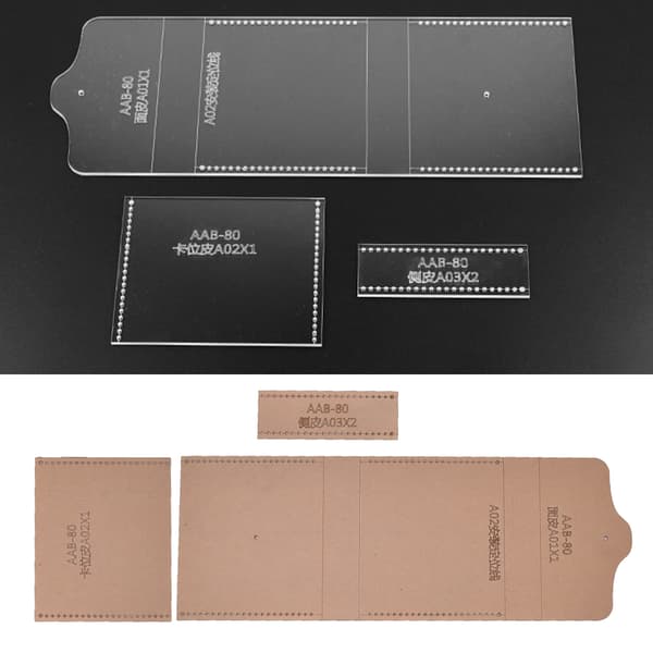 Akryl Myntväska Plånbok Mall Stencil DIY Handgjord Läderform