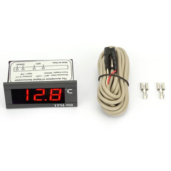 TPM-900 220V Digital Termostat LED-display med sond, temperaturregulator