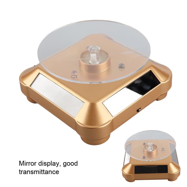 Guld LED Elektrisk Roterende Drejeskive Display Stand til Smykker Telefon