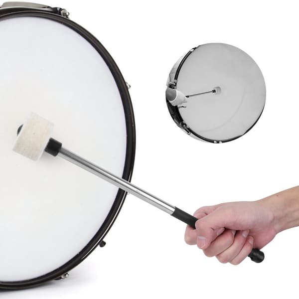 Trommestikker af uldfilt til marchorkester-percussionudstyr, grå, almindelig størrelse, par