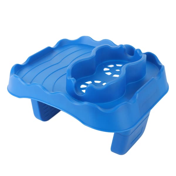 Blått halkfritt justerbart sidobord för bubbelpool med dräneringshål