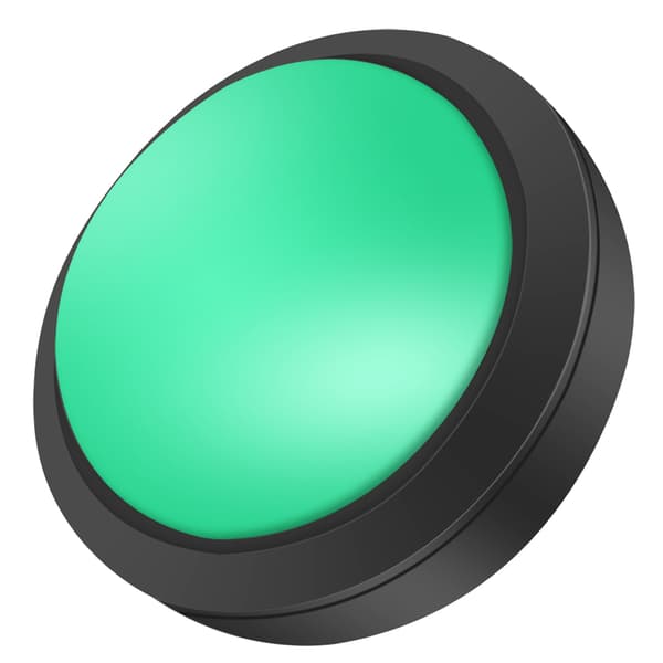 100 mm massiv arkadeknap med LED-konveksitetskonsolerstatning (grøn)