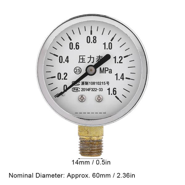 Y60 Stöttålig Lufttrycksmätare, Hållbar Precisionsmanometer, 63mm Urtavla, Noggrann Däcktryckstestare