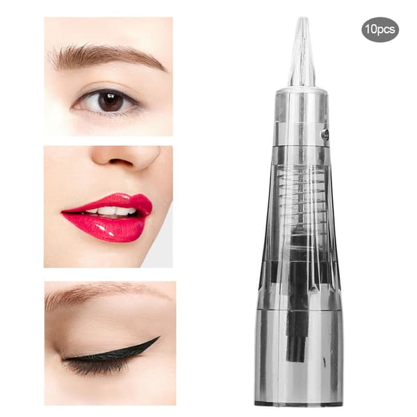 10 st U-formade 9-stifts Microblading-nålar Ögonbrynstatuering Patronnålblad