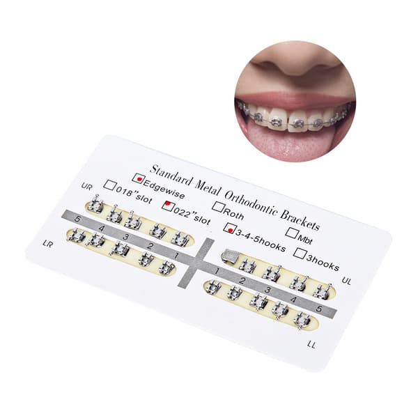 10-pack metalltandställning ortodontiska fästen 022slot345hooks (Edgewise)