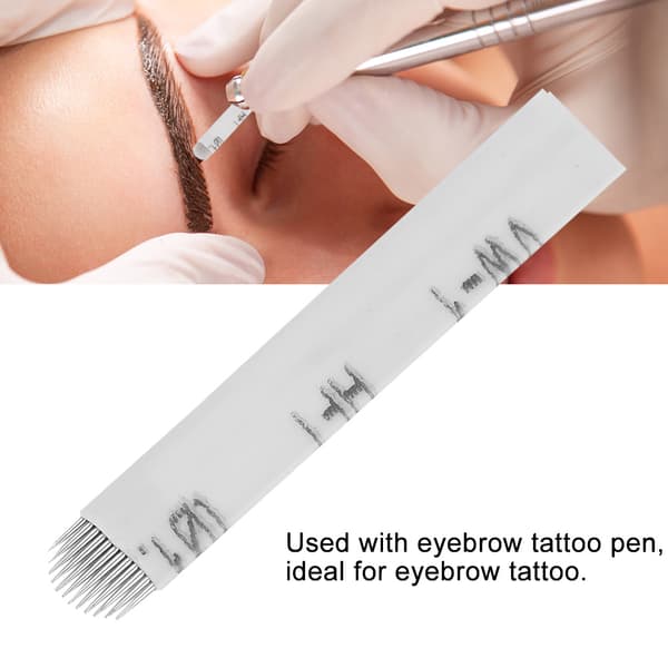 U-formad ögonbrynstatuering Manuell Microblading Semi-permanent steril nålblad 10st 12nålar