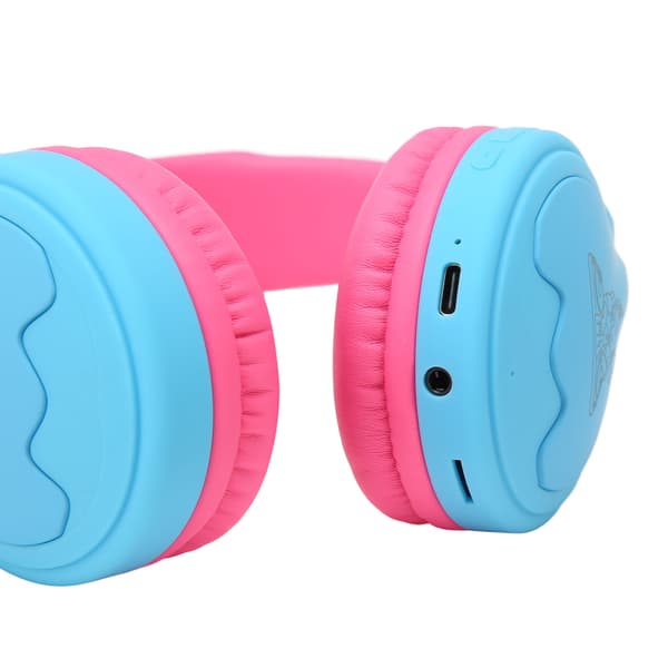 Bluetooth Junior Hovedtelefoner Stereo Støjisolerende RGB LED Foldbare Børne Trådløse Headset med Mikrofon Blå