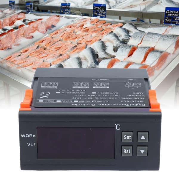 Termostat Digital Temp Controller AC220V 5A med LCD-display og probe