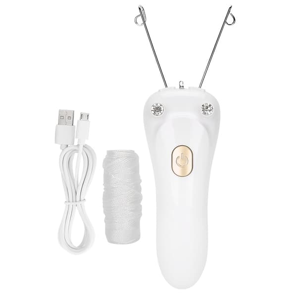 Elektrisk tråd-epilator hårfjerner USB-opladning bomuldstråd-epilator (vært bomuldstråd USB-kabel) (guld)
