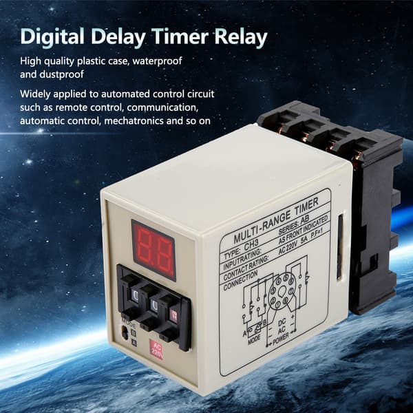 AH3-DM AC 220V Dual Mode Fördröjningsrelä, 0.01S-99H LED-display