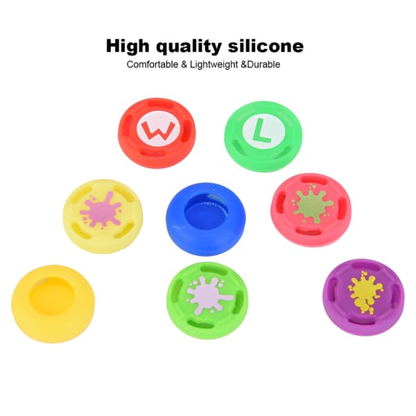 8PCS Silikon Tumgrepp Kapslar Färgglada 2cm för Switch Pro PS4 PS3 Xbox One 360 Kontroll Antisladd Joystickskydd