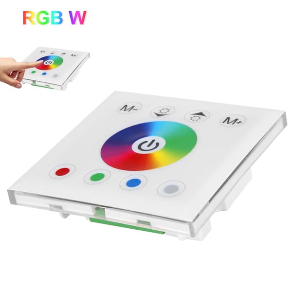Vægmonteret Farverig RGBW LED Touch Skærm Controller Lysdæmper til Stribelys