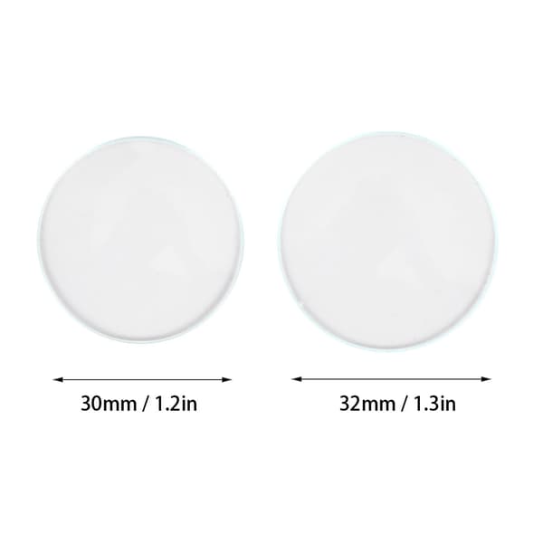 Dobbelt konkavt urglas, buede krystaludskiftningsdele (30+32 mm)