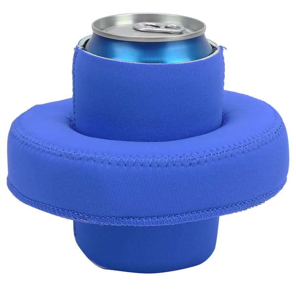 Blå neopren dryckeshållare för pool, flytande burkhållare för 330 ml burk, simutrustning