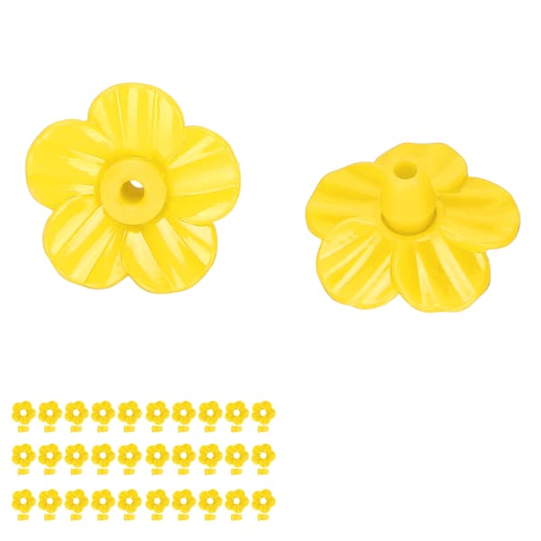 30-pak kolibrifoderblomster flerfarvede unikke udskiftningsfuglefodertilbehør gule
